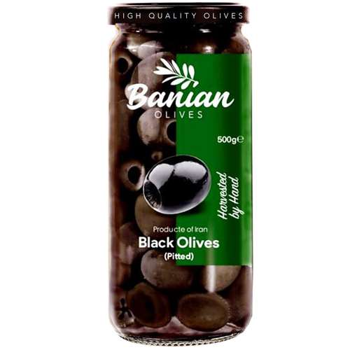  زیتون سیاه بدون هسته بانیان - 500 گرم