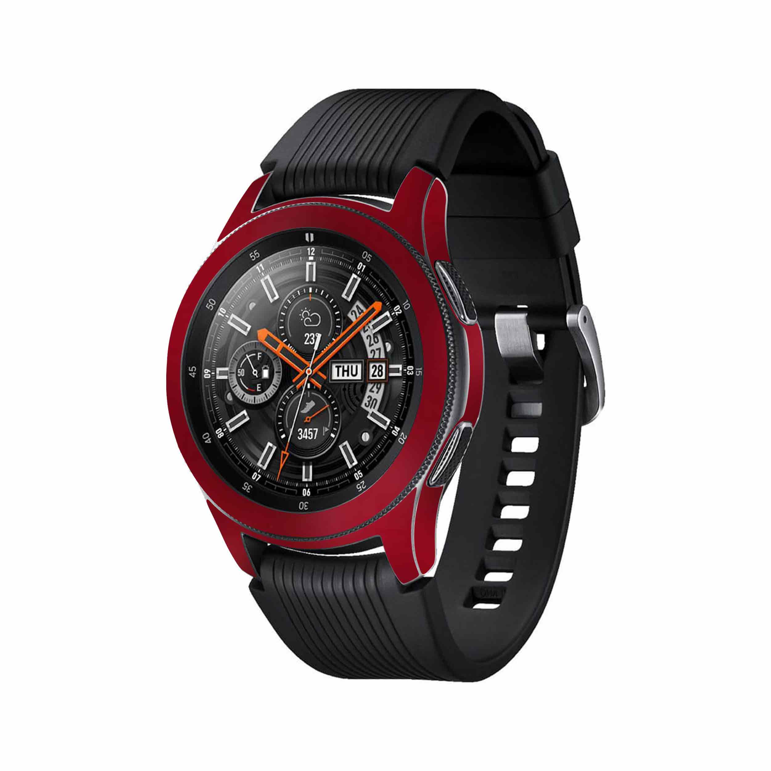 برچسب ماهوت طرح Matte-Warm-Red مناسب برای ساعت هوشمند سامسونگ Galaxy Watch 46mm