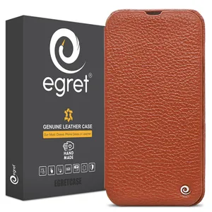 Egret Floater Genuine Leather Stand Folder Bag For Apple iPhone 13 Mini