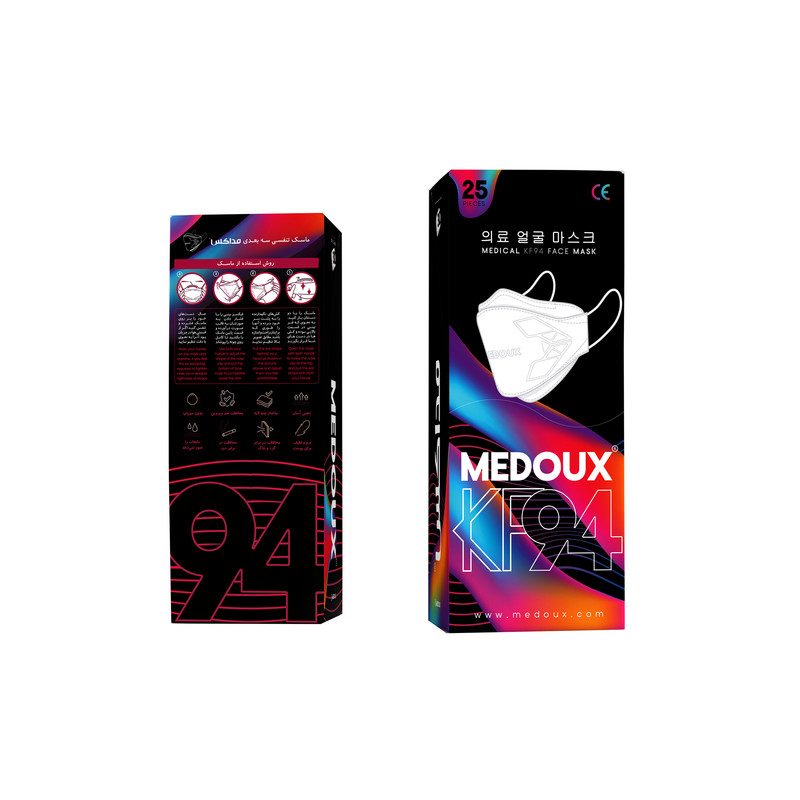 ماسک تنفسی مداکس مدل سه بعدی پنج لایه کد 3D kf94 بسته 25 عددی ماسک تنفسی مداکس مدل سه بعدی پنج لایه کد 3D kf94 بسته 25 عددی