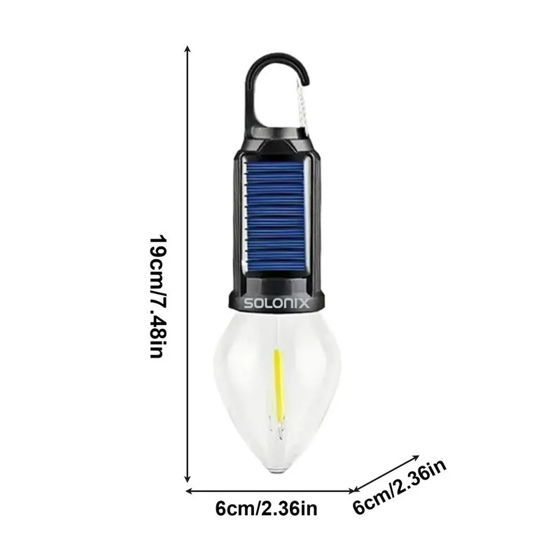 چراغ آویز چادر سولونیکس مدل خورشیدی شارژی کد A03
