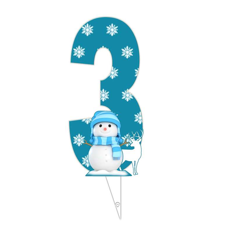 تاپر طرح عدد 3 مدل برف