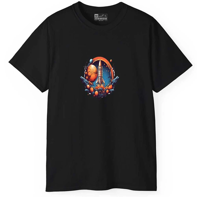 تی شرت آستین کوتاه مردانه پاد آفرین مدل کهکشانی کد 0652