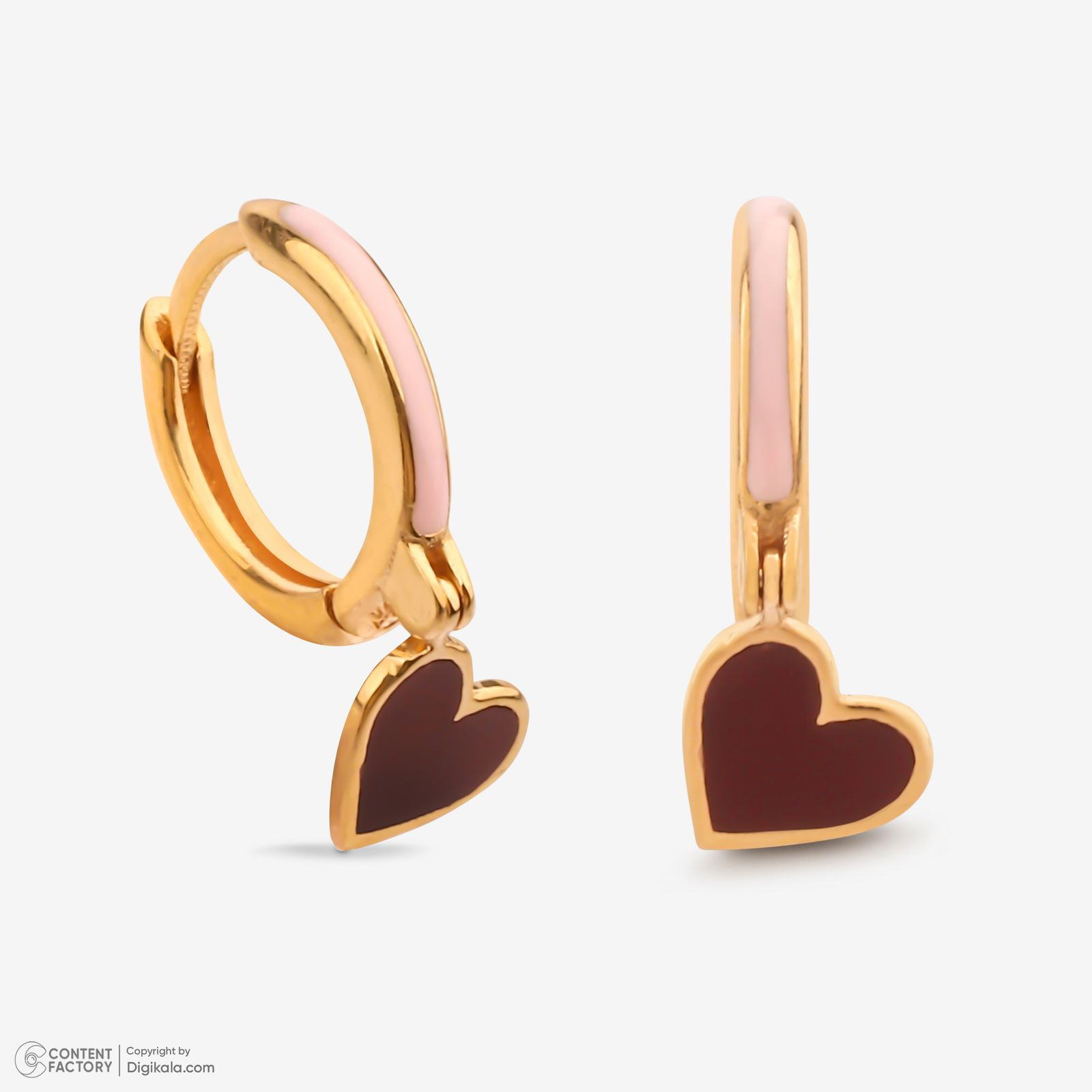 گوشواره حلقه‌ای طلا کم اجرت  18 عیار زنانه گلدم مدل E244013 -  - 2