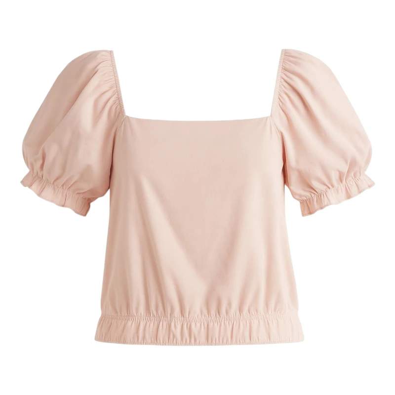 بلوز آستین کوتاه یقه باز زنانه مدل 2270