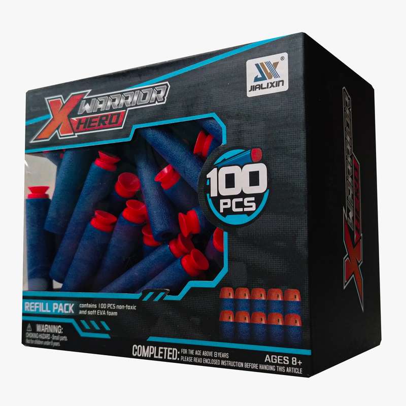 تیر فومی تفنگ مدل یدک xhero مجموعه 100 عددی