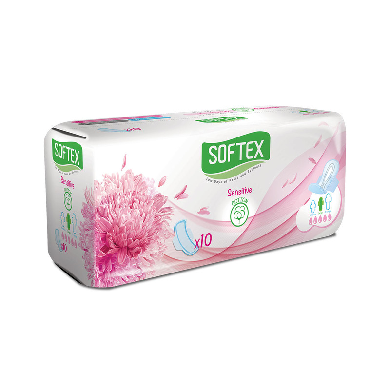 نوار بهداشتی سافتکس مدل Cotton سایز بزرگ مجموعه 36 عددی