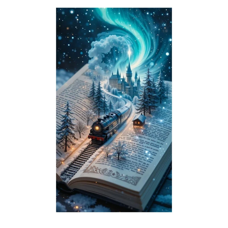 استیکر پارچه و لباس پاد آفرین مدل کتاب قطار برف کد 3155