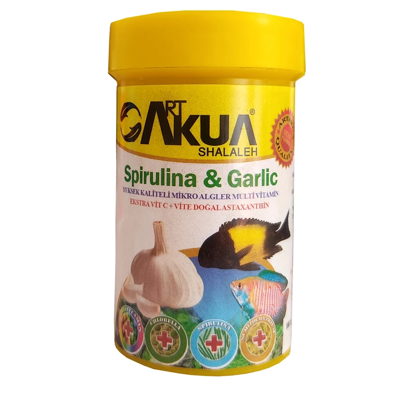 غذای ماهی مدل rt سیر و اسپیرولینا وزن 50 گرم