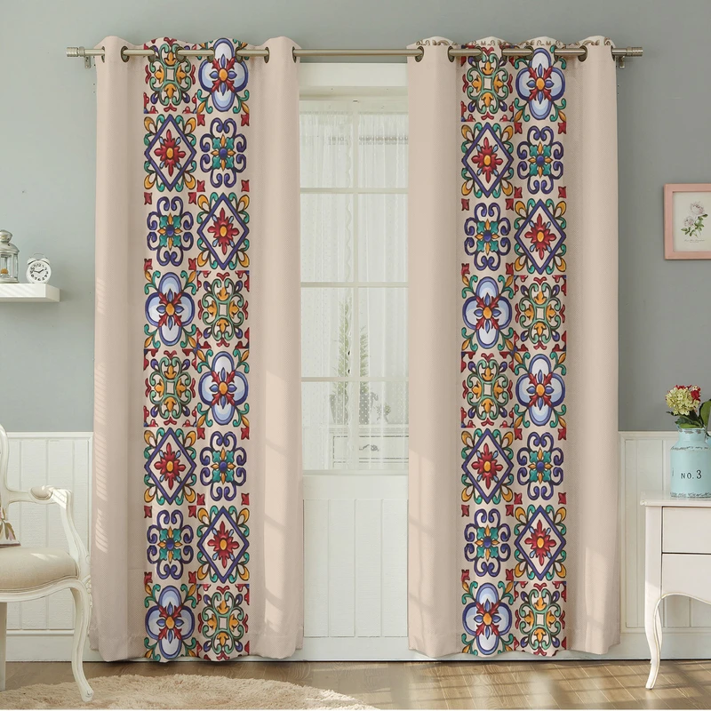 پرده نیروانا طرح  سنتی مدل مخمل کد 8547 سایز 140×280 سانتی متر