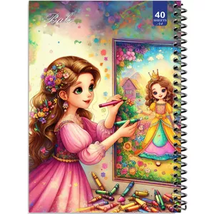 دفتر نقاشی 40 برگ انتشارات بله طرح دختر طراح کد A4-K164