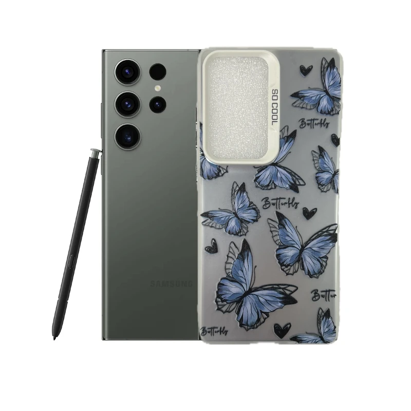 کاور طرح پرواز پروانه ها مناسب برای گوشی موبایل سامسونگ Galaxy S23 Ultra