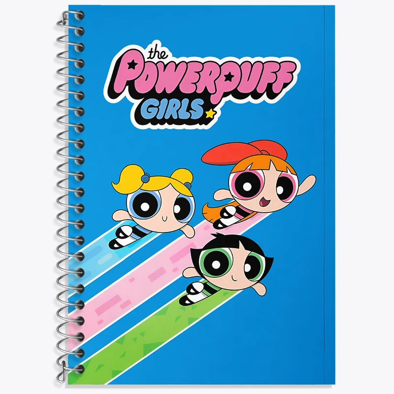 دفتر زبان 50 برگ خندالو مدل دو خط طرح دختران نیرومند (The Powerpuff Girls) کد N4447