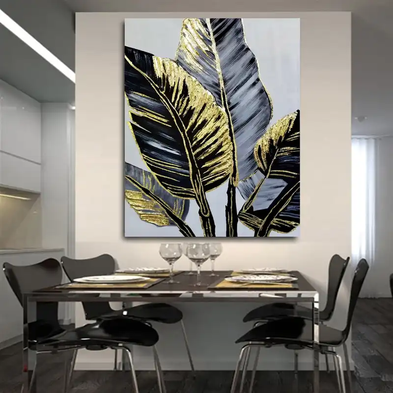 تابلو نقاشی ورق طلا مدل پر نقش برجسته کد 775