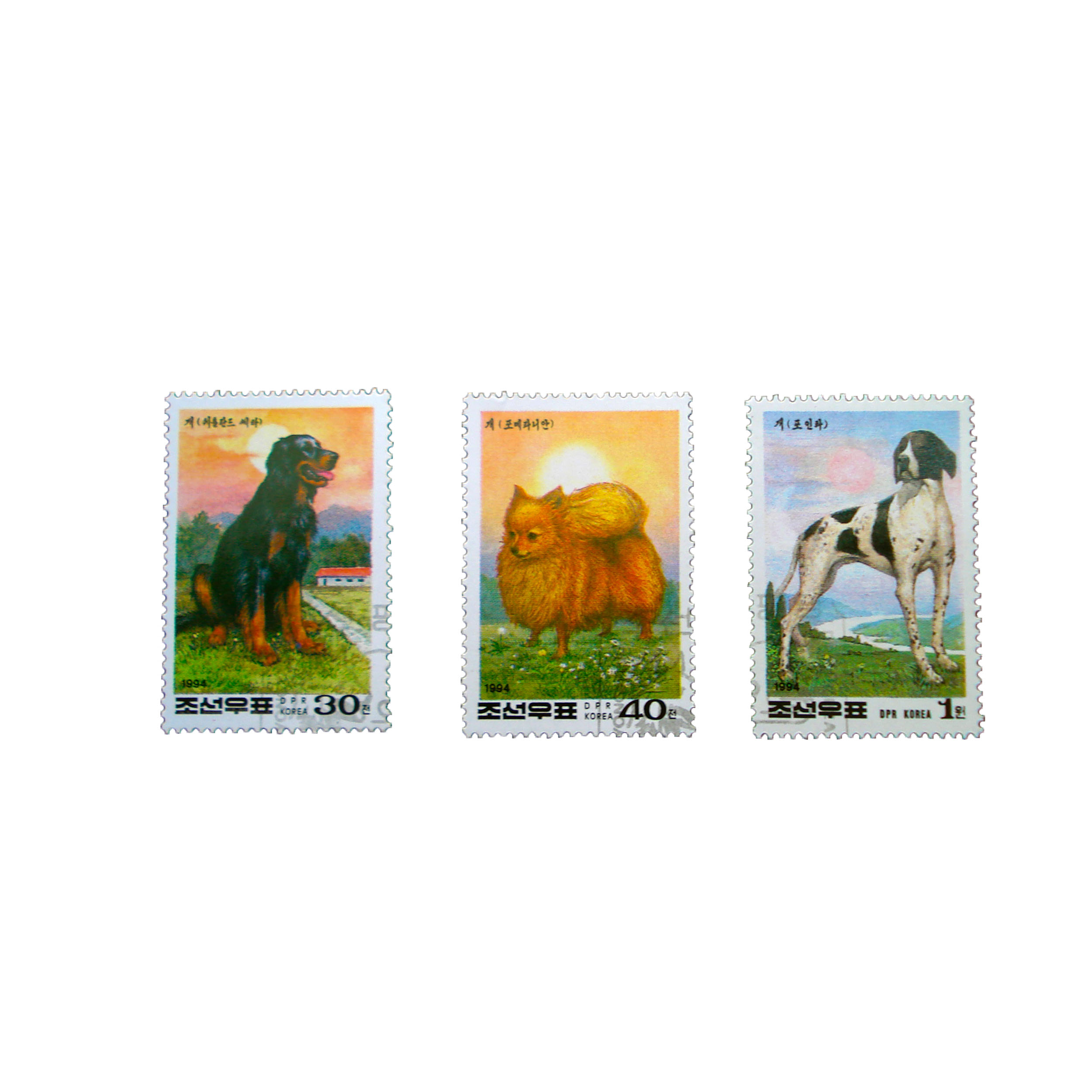 تمبر یادگاری طرح حیوانات مدل سگ کد ani-903 مجموعه 3 عددی