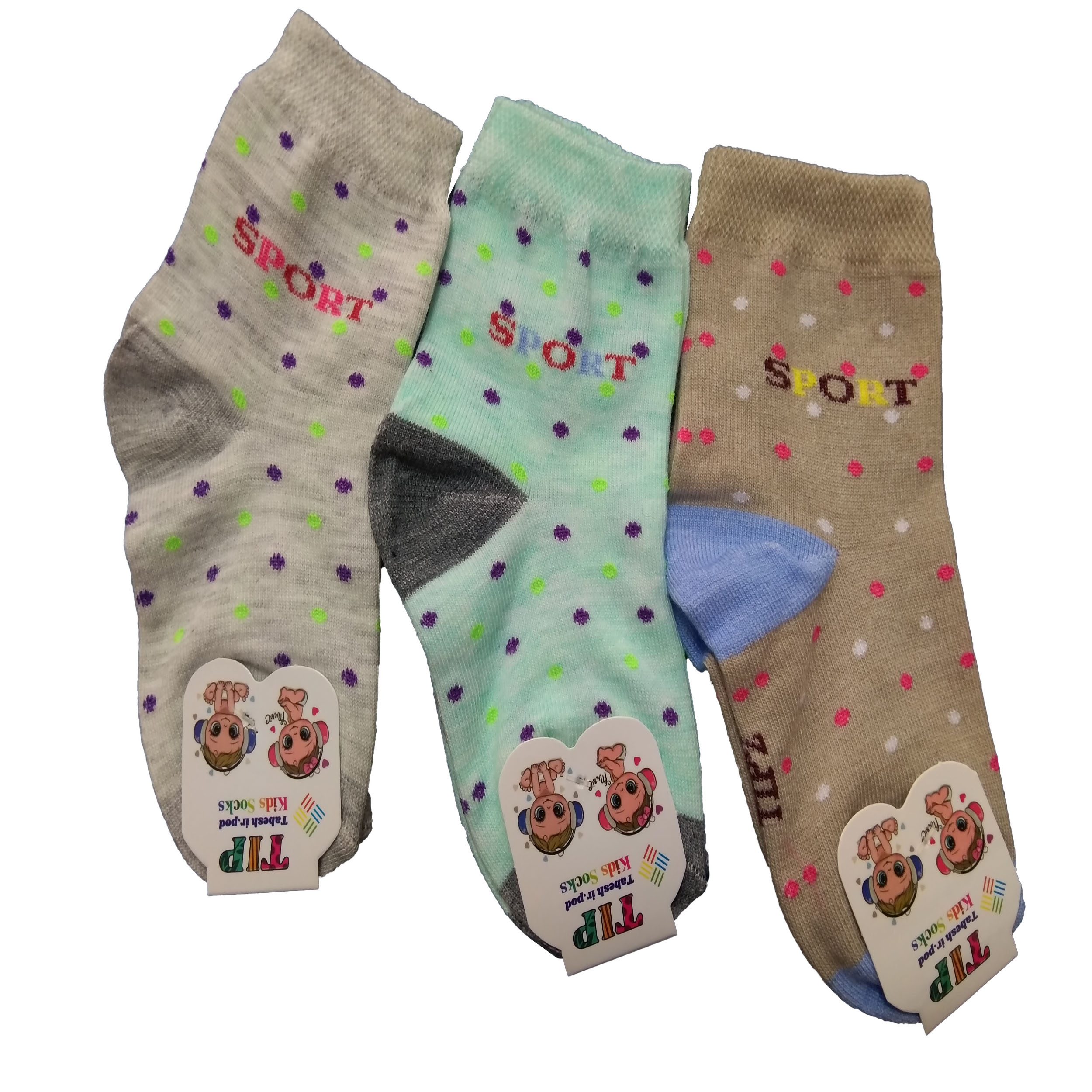 جوراب دخترانه تابش ایران پود کد 0034 مجموعه 3 عددی