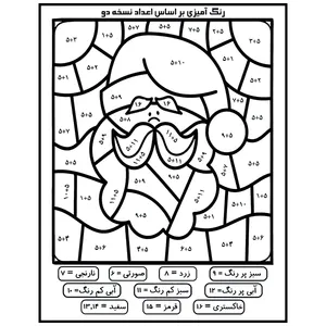 کاغذ رنگ آمیزی طرح تمرین جمع و تفریق ریاضی مدل نسخه 2