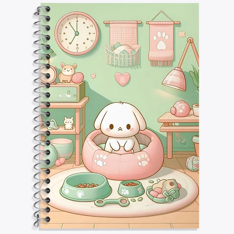 دفتر زبان 50 برگ خندالو مدل دو خط طرح سگ کیوت کد N4046