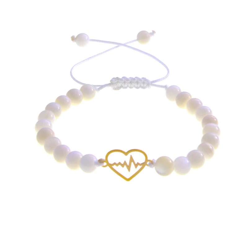 دستبند طلا 18 عیار دخترانه مدل ضربان قلب 698 دستبند طلا 18 عیار دخترانه مدل ضربان قلب 698