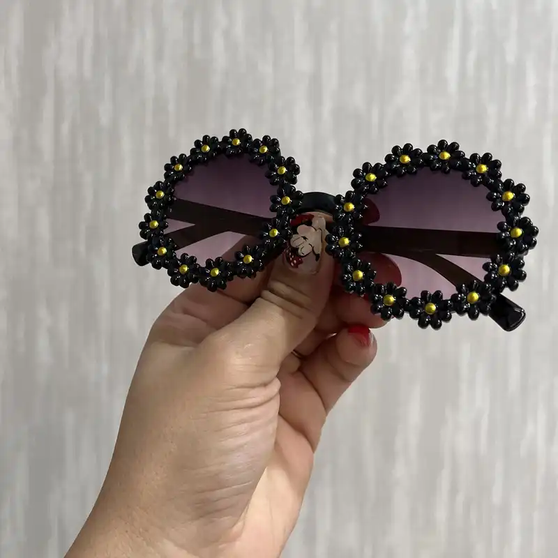 عینک آفتابی بچگانه مدل دایره بابونه کد BLK 6