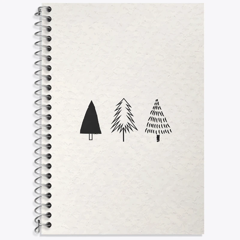 دفتر زبان 50 برگ خندالو مدل سه خط طرح درخت کاج کد N2552