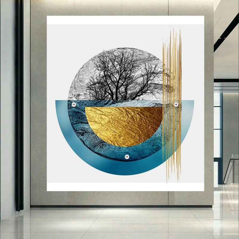 پوستر پارچه ای طرح مینیمال هندسی مدل انتزاعی طبیعت کد AR30842