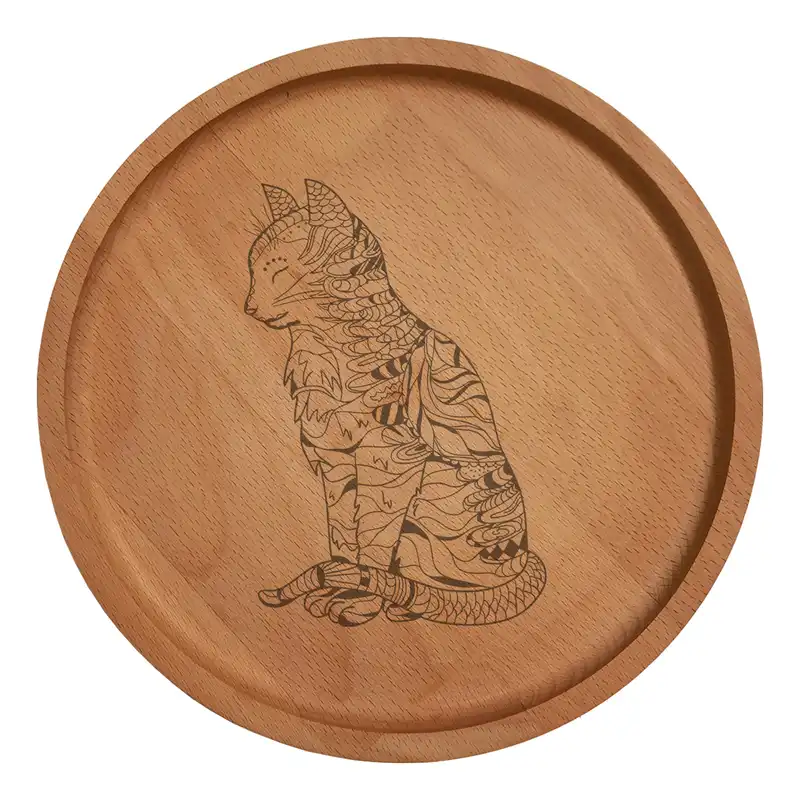 بشقاب چوبی مدل گربه 4022