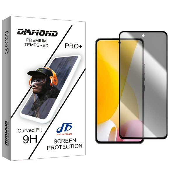 محافظ صفحه نمایش حریم شخصی جی اف مدل Diamond مناسب برای گوشی موبایل شیائومی 12 Lite
