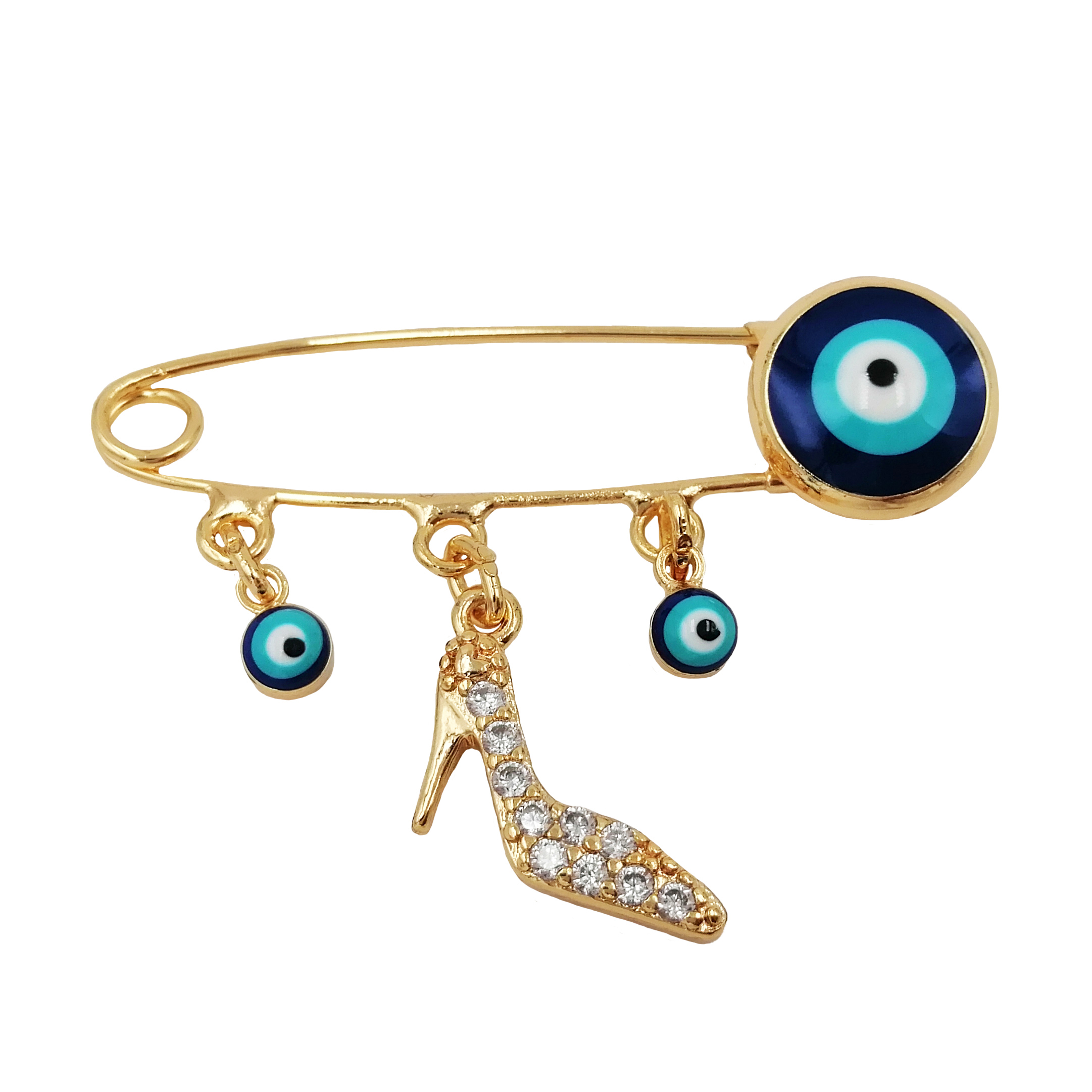 سنجاق سینه زنانه وای اس ایکس طرح چشم نظر کد rst071