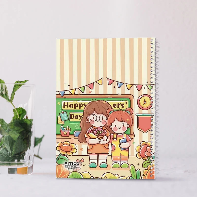 دفتر مشق 60 برگ پیتیکو طرح دختر کیوت