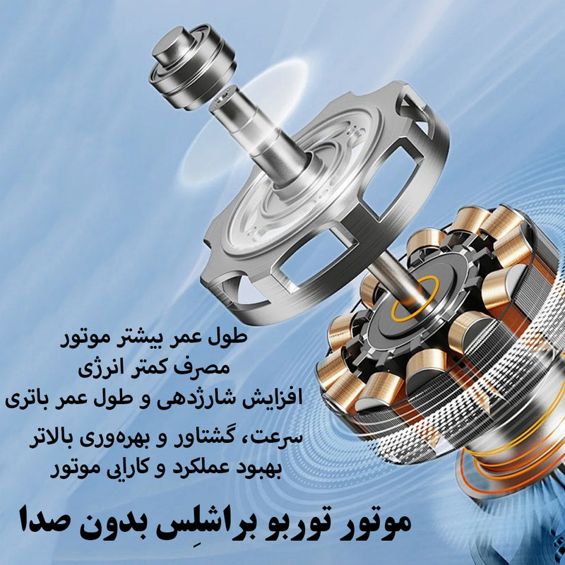 پنکه شارژی مدل 120 کد M11 ظرفیت 1800 میلی آمپر ساعت