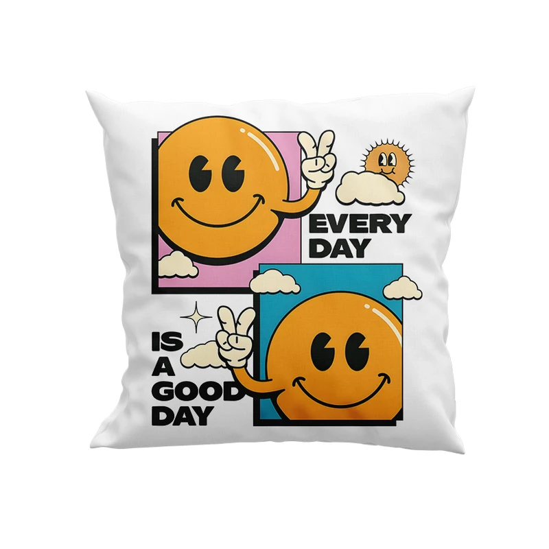 کوسن پاد آفرین سایز 30*30 سانتی متر مدل هر روز، روز خوبیه کد DKK1342