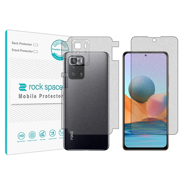 محافظ صفحه نمایش مات راک اسپیس مدل HyMTT مناسب برای گوشی موبایل شیائومی Poco X3 GT به همراه محافظ پشت