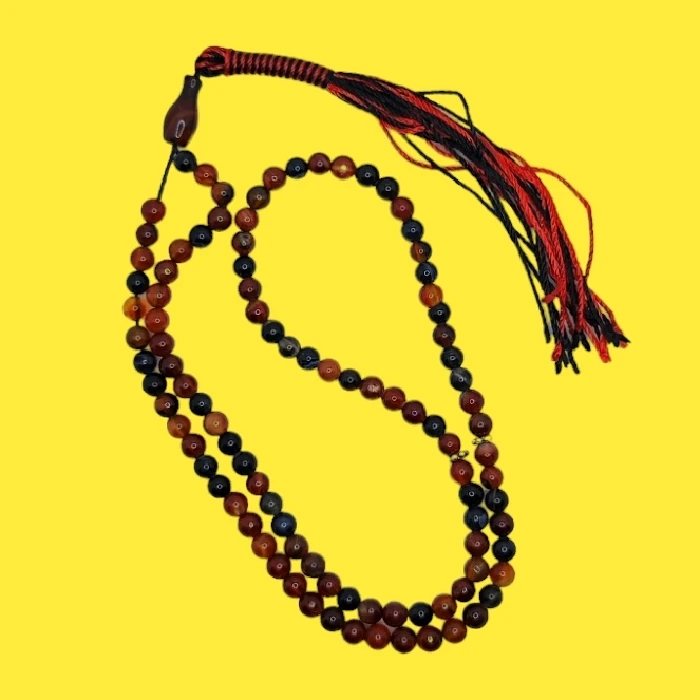 تسبیح نقره جات بافندگان مدل عقیق کد 33