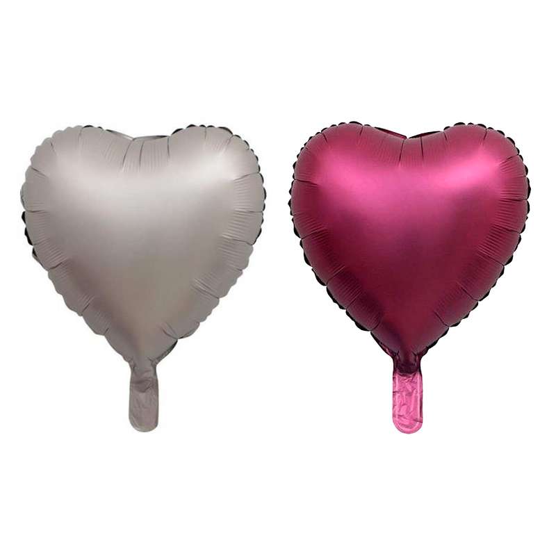 بادکنک فویلی طرح قلبی مدل chrome کد bs001 مجموعه دو عددی