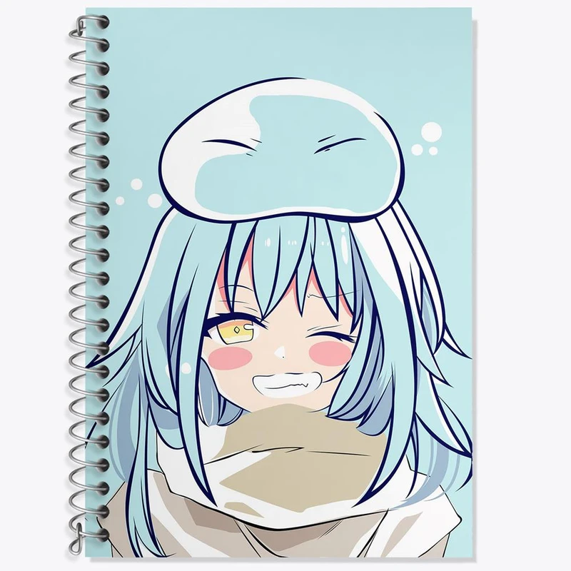 دفتر زبان 50 برگ خندالو مدل سه خط طرح ریمورو تمپست انیمه اسلایم کد 13106