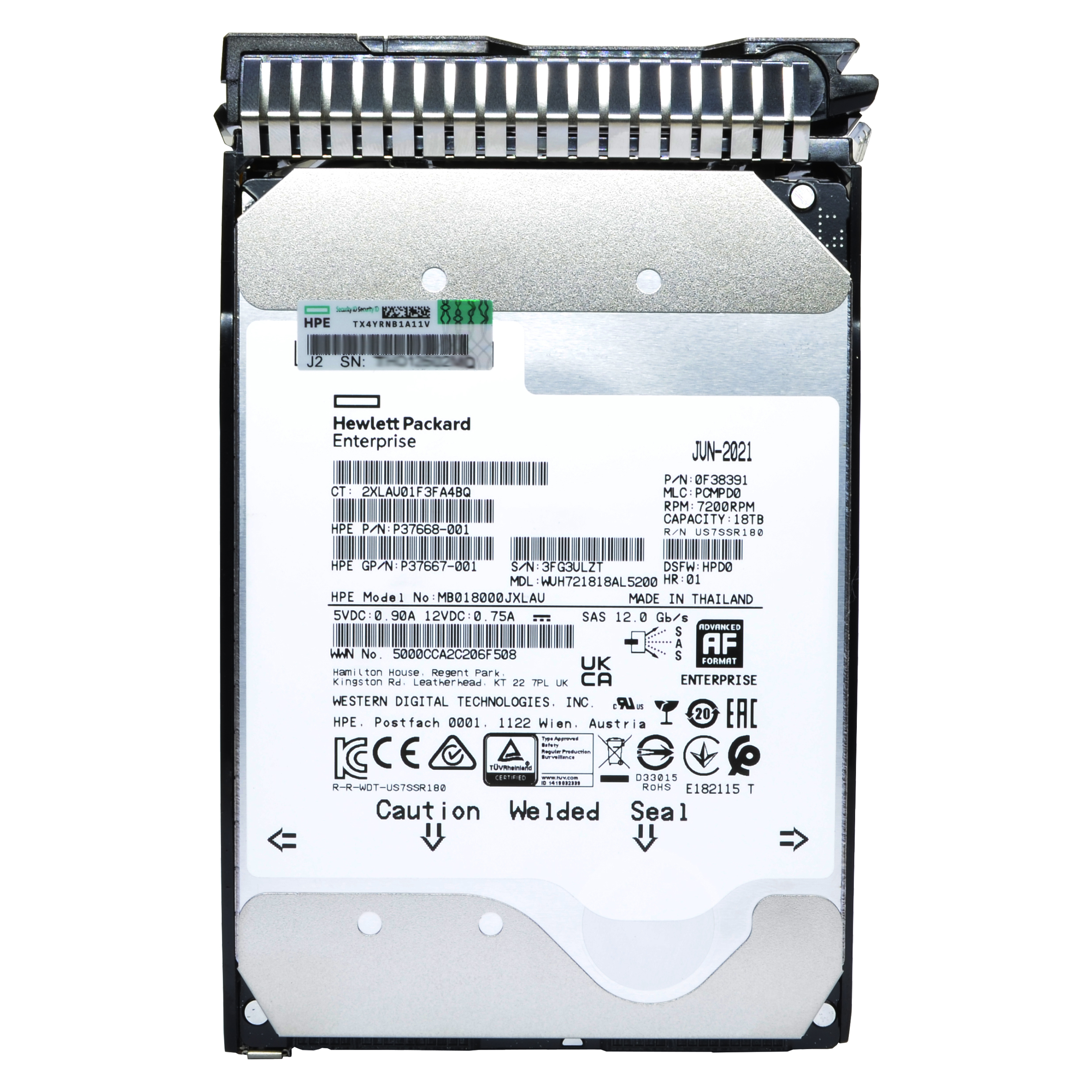 هارد سرور اچ پی ای مدل P37664-B21 ظرفیت 18TB ترابایت SAS