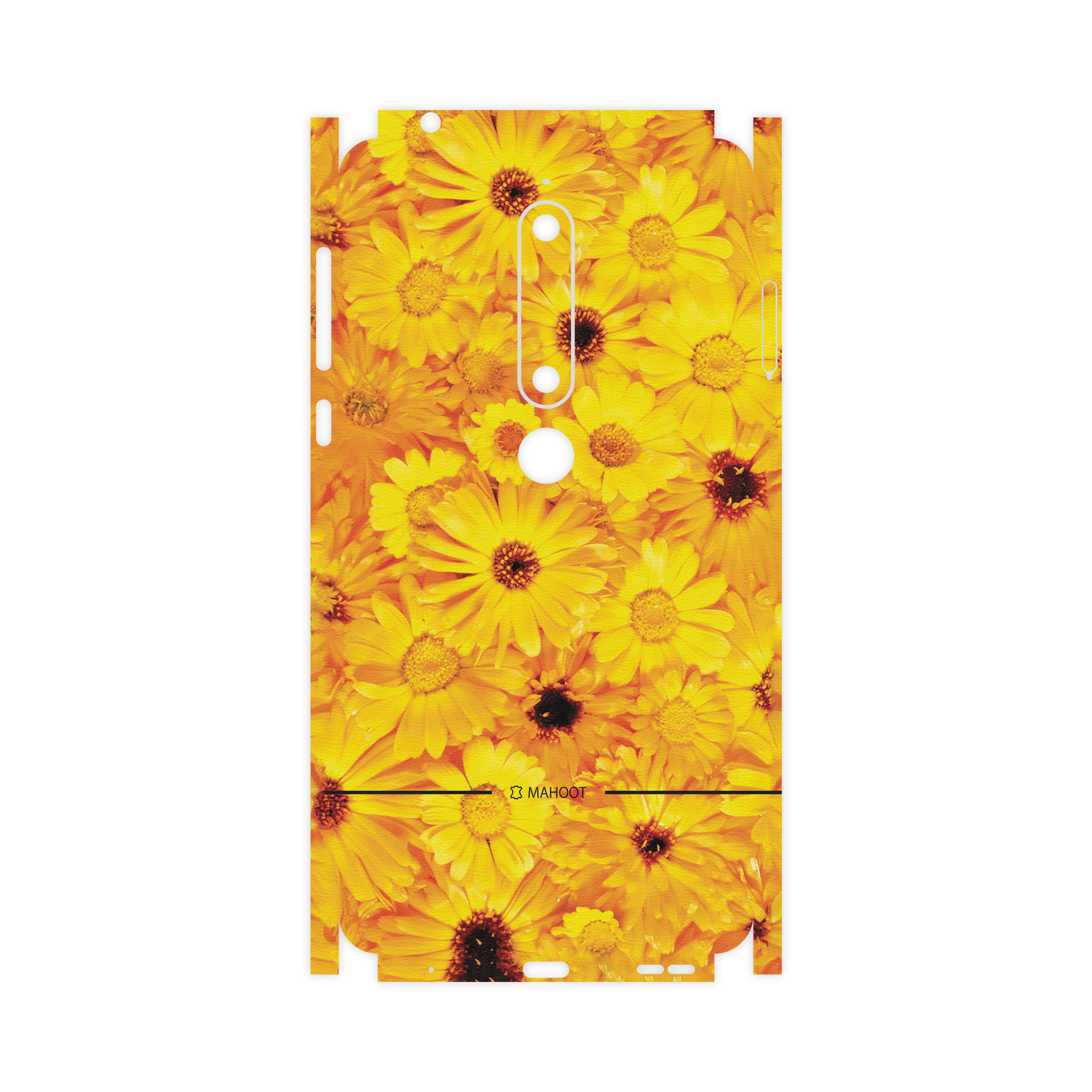 برچسب پوششی ماهوت مدل Yellow-Flower-FullSkin  مناسب برای گوشی موبایل نوکیا 6.1