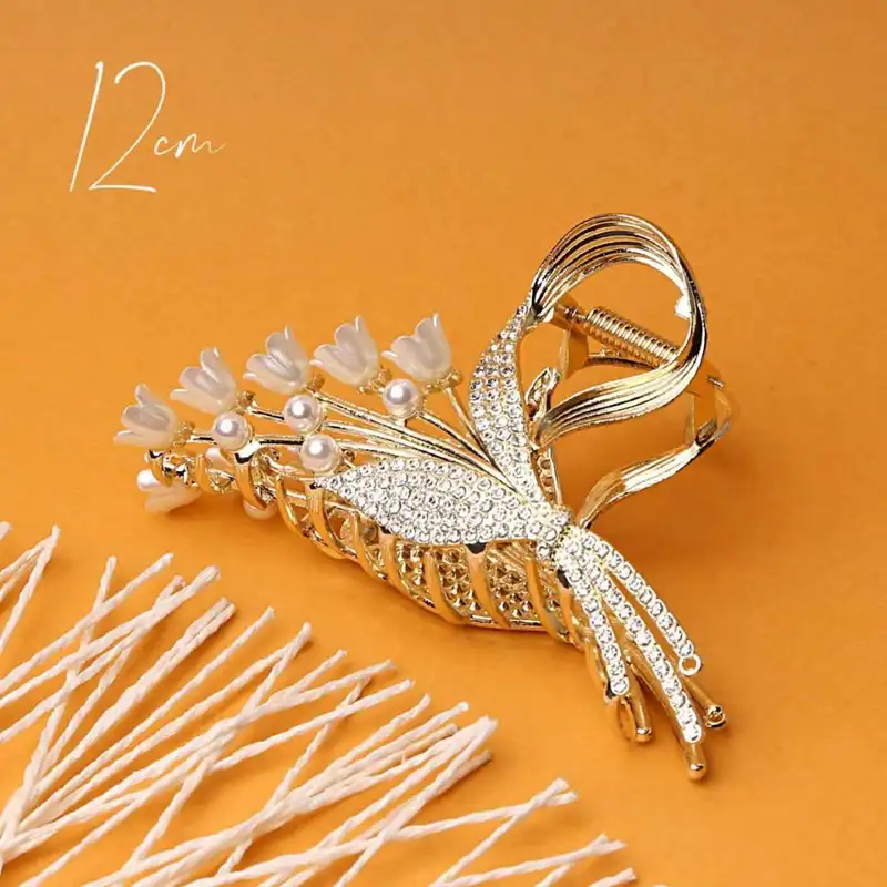 کلیپس مو زنانه مدل خوشه گل دوطرفه