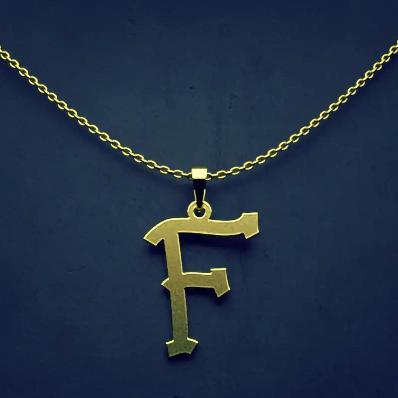 گردنبند طلا 18 عیار زنانه مدوپد مدل حرف F کد H3-1-1422