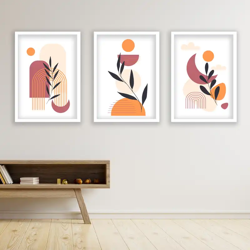 تابلو مدل مینیمال دکوراتیو کد LA-G30145 مجموعه 3 عددی