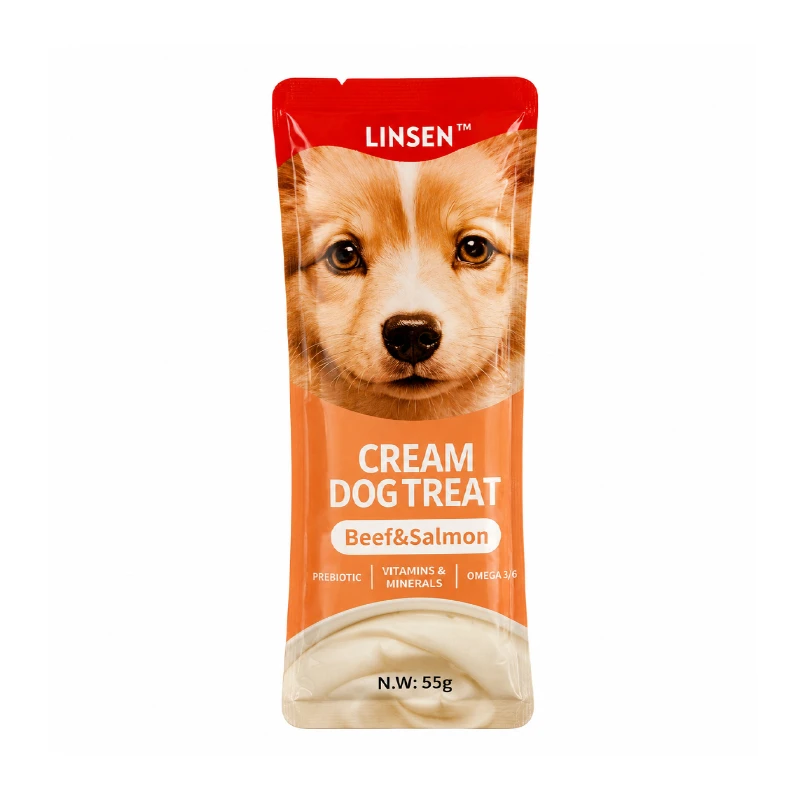 بستنی سگ یو اس پت مدل Linsen Cream Dog Treat با طعم گوشت گاو و ماهی سالمون وزن 55 گرم