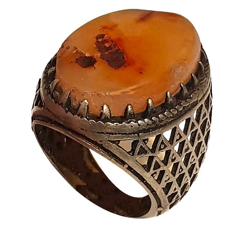 انگشتر نقره مردانه مدل عقیق شرف الشمس