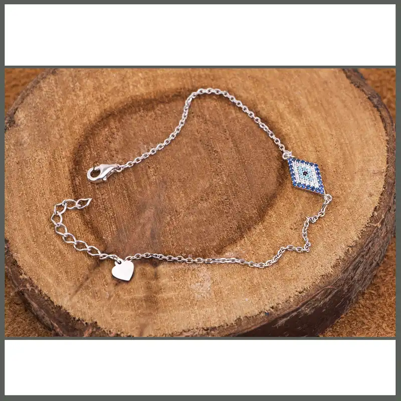 دستبند نقره زنانه جی تی ای مدل چشم نظر