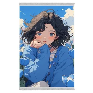 فرش پارچه‌ای دفه مدل فرشینه طرح فانتزی کد 8300