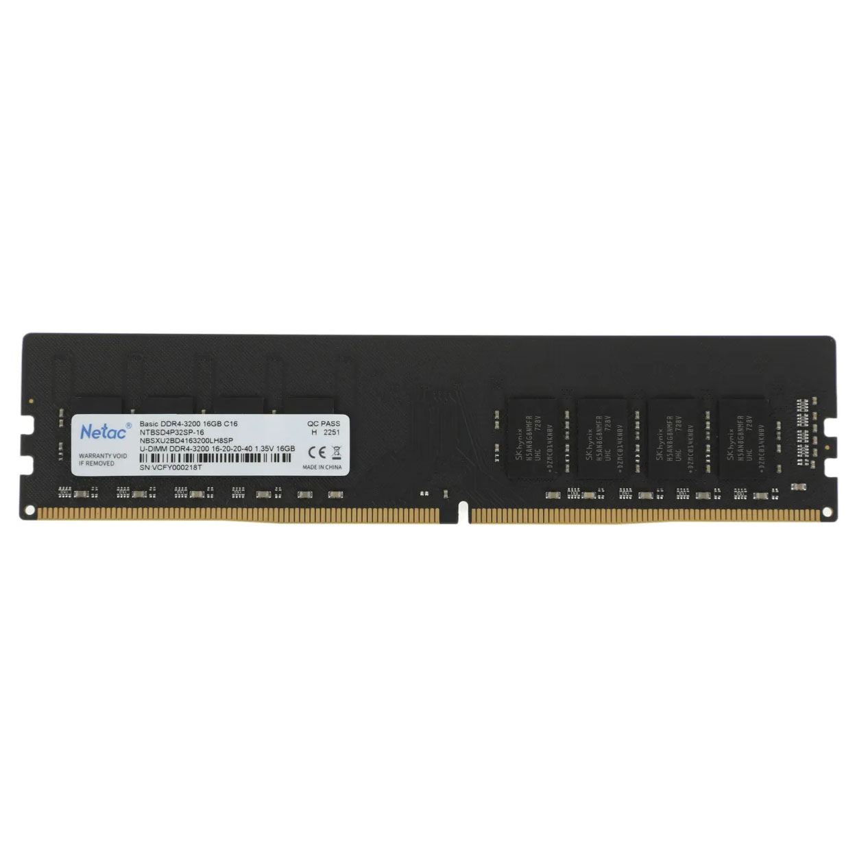 رم دسکتاپ DDR4 تک کاناله 3200 مگاهرتز cl22 نتاک مدل basic ظرفیت 16 گیگابایت