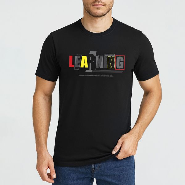 تی شرت آستین کوتاه مردانه موها فیتنس مدل LEARNING-B