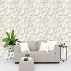 پوستر دیواری سه بعدی مدل زمینه گلبرگ سفید DVRF2246