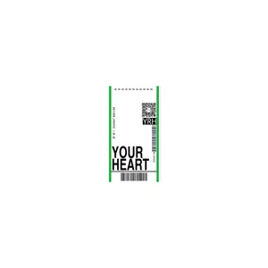 استیکر لپ تاپ لولو طرح بلیط هواپیما به قلبت BOARDING PASS TO YOUR HEART کد 755