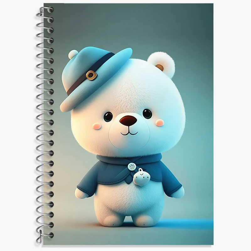 دفتر زبان 50 برگ خندالو مدل دو خط طرح خرس کیوت کد N4084